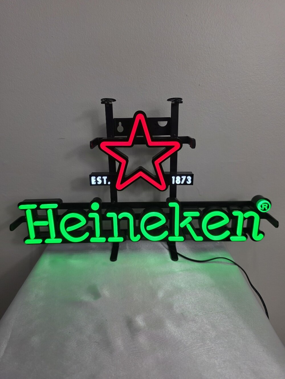 Heineken Green & Red Neon Sign - Brand Logo Display